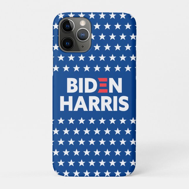 Capa Para iPhone 11 Pro Biden / Harris White Stars - Padrão Azul (Verso)