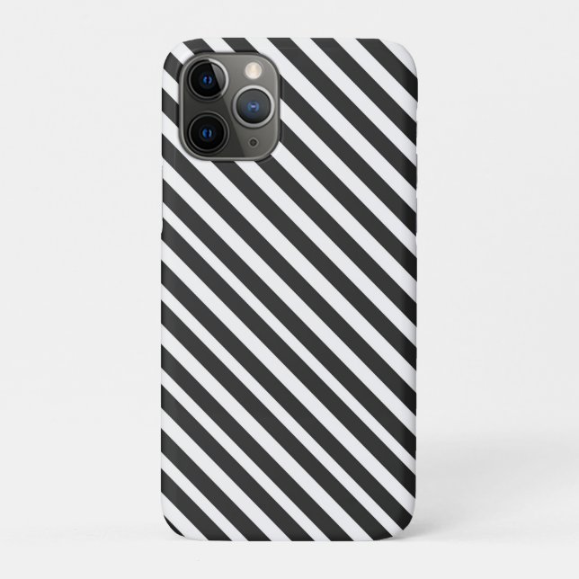 Capa Para iPhone 11 Pro Black and White Stripes (Verso)