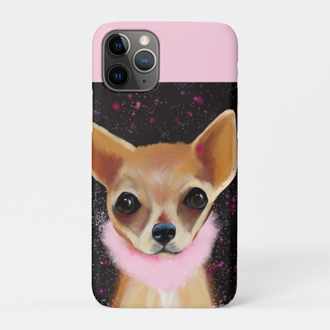 Capa Para iPhone 11 Pro Bling Chihuahua (Verso)