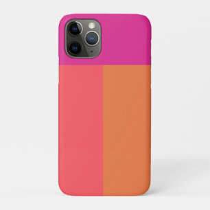 Capa Para iPhone 11 Pro Blocos de Cor Rosa Quente E Laranja