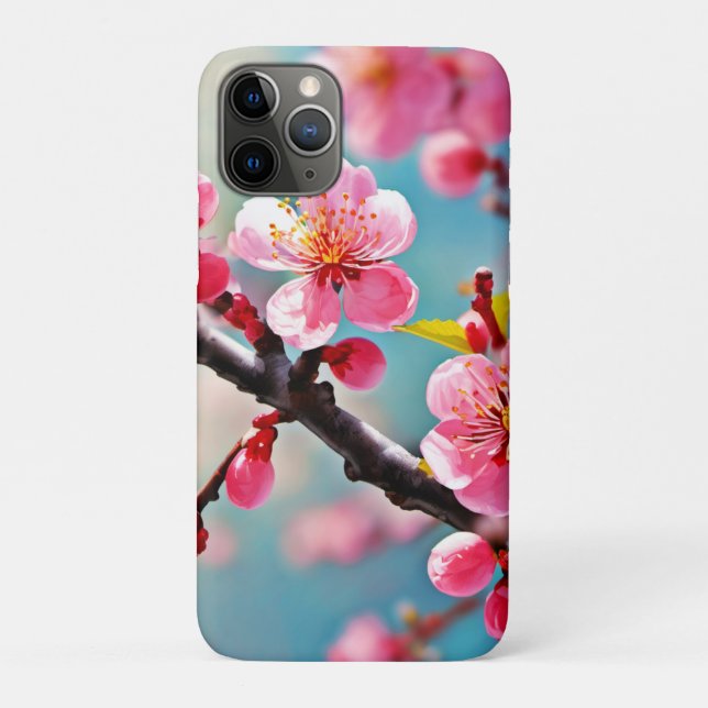 Capa Para iPhone 11 Pro Blooming Cherry Blossoms em Primavera (Verso)