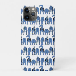 Capa Para iPhone 11 Pro Blue Dog Butts Pattern