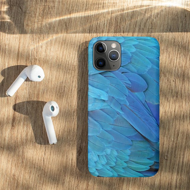Capa Para iPhone 11 Pro Blue feathers (Criador carregado)