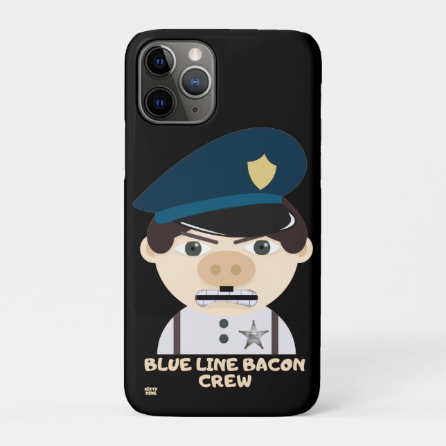 CAPA PARA iPhone 11 PRO "BLUE LINE BACON TRW" (Verso)