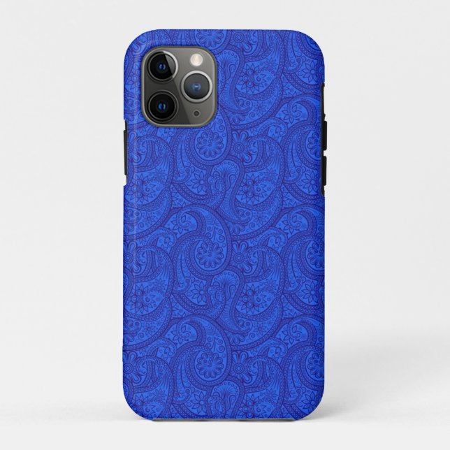 Capa Para iPhone 11 Pro Blue Paisley (Verso)