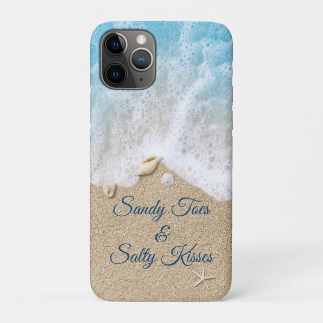 Capa Para iPhone 11 Pro Blue Sandy Toes Salty Kisses (Verso)