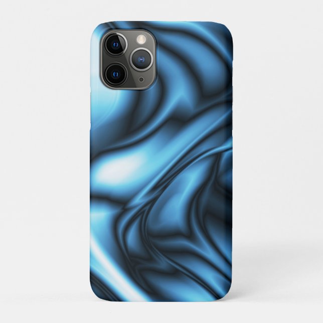 Capa Para iPhone 11 Pro Blue Silk wave (Verso)