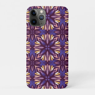 Capa Para iPhone 11 Pro Boho Blossom: Padrão Floral Artístico Roxo