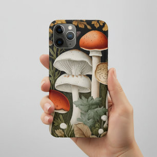 Capa Para iPhone 11 Pro Boho Cogumelos Floresta de Flores Silvestres Jardi