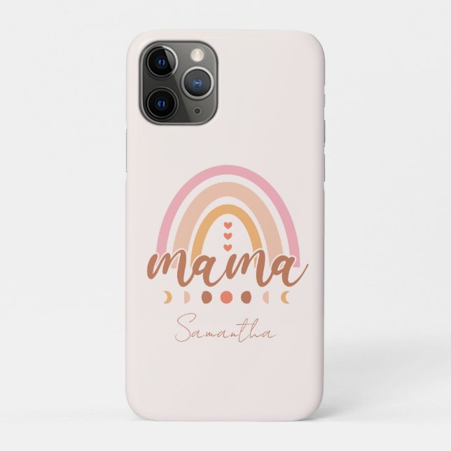 Capa Para iPhone 11 Pro Boho Rainbow Mama (Verso)