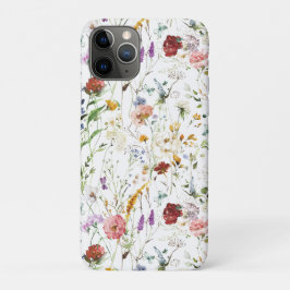 Capa Para iPhone 11 Pro Boho Wildflower Watercolor Spring Flower