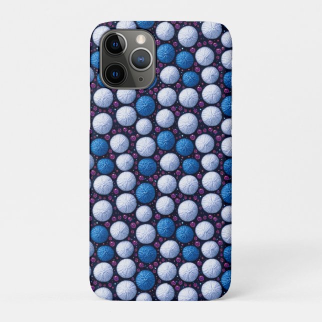 Capa Para iPhone 11 Pro Bolas de Fio Macio Com Acentos Gliterantes (Verso)
