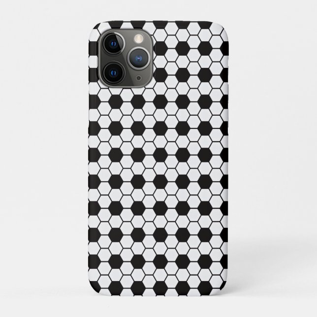 Capa Para iPhone 11 Pro Bolas de Futebol Amante Preto e Branco Personaliza (Verso)