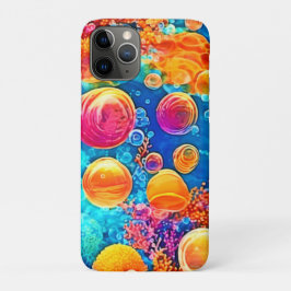 Capa Para iPhone 11 Pro Bolhas Coloridas de Recifes de Coral