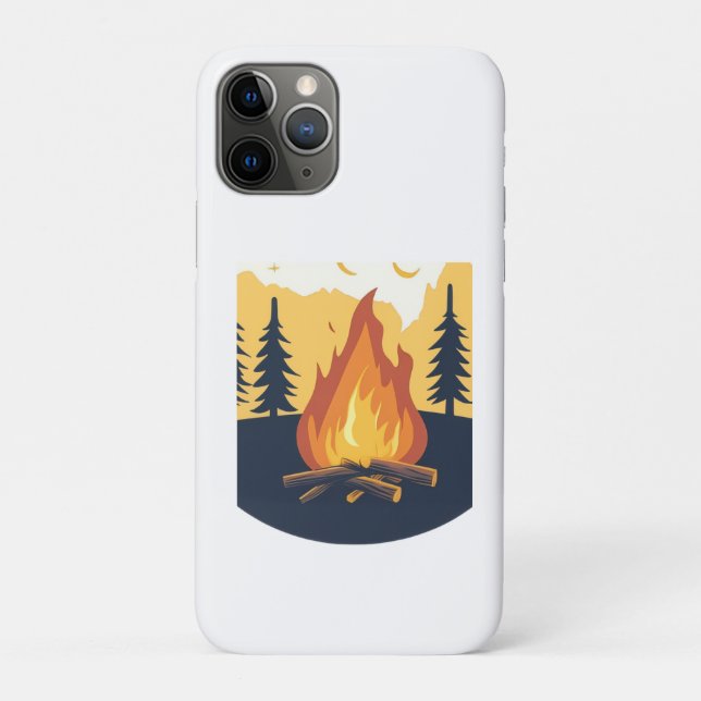Capa Para iPhone 11 Pro Bolsa gráfica de acampamento de verão retrô (Verso)
