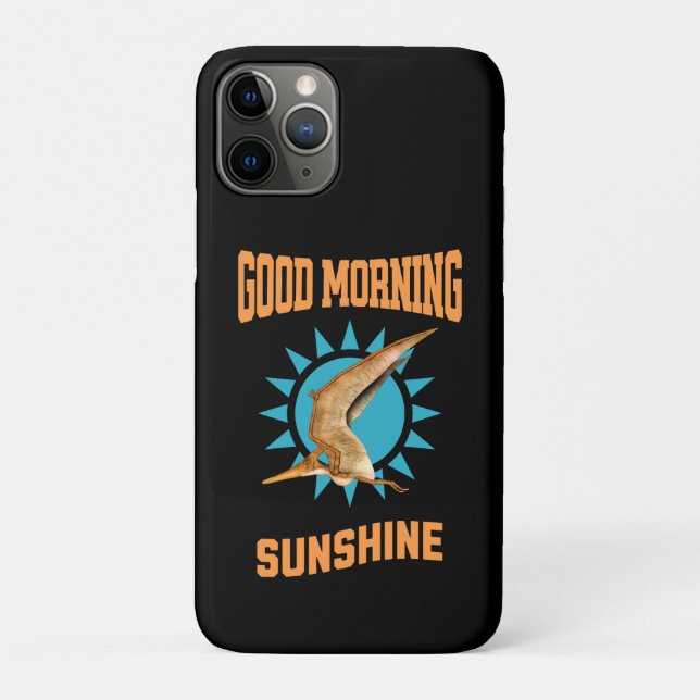 Capa Para iPhone 11 Pro Bom Dia Pterodáctilo Sol (Verso)
