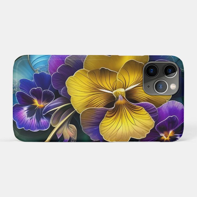 Capa Para iPhone 11 Pro Bonito arte de pansias (Verso (horizontal))