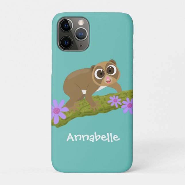 Capa Para iPhone 11 Pro Bons e felizes loris em desenhos animados (Verso)
