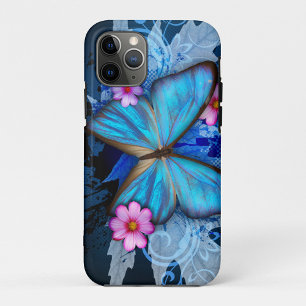 Capa Para iPhone 11 Pro Borboleta Azul
