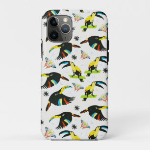 Capa Para iPhone 11 Pro Borboleta de Papagaio Tropical de Verão