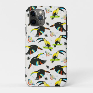 Capa Para iPhone 11 Pro Borboleta de Papagaio Tropical de Verão
