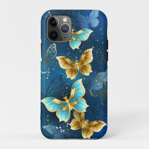 Capa Para iPhone 11 Pro Borboletas de ouro