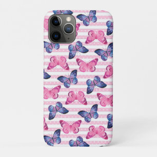 Capa Para iPhone 11 Pro Borboletas Rosa Fofas