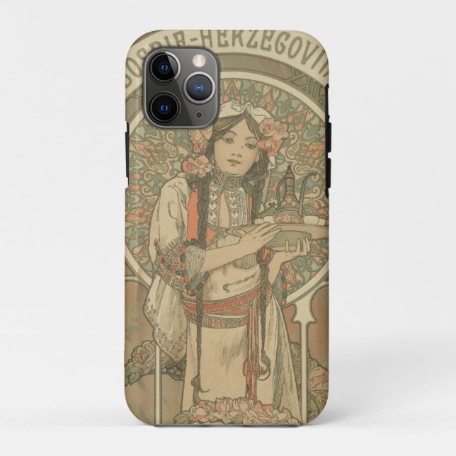 Capa Para iPhone 11 Pro Bósnia e Herzegovina por Alphonse Mucha (1900) (Verso)