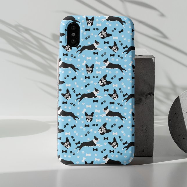 Capa Para iPhone 11 Pro Boston Terrier Cogs Boston Terriers Padrão BLUE (Boston Terrier Phone Case in Blue)