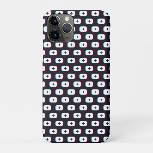 Capa Para iPhone 11 Pro Botão do aplicativo TikTok. Design de padrão - Ver (Verso)
