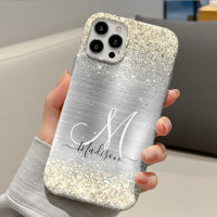 Brilhante metal prateado dourado falso glitter