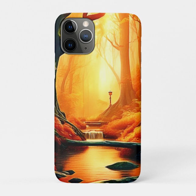 Capa Para iPhone 11 Pro Brilho de Ouro da Floresta Encantada (Verso)