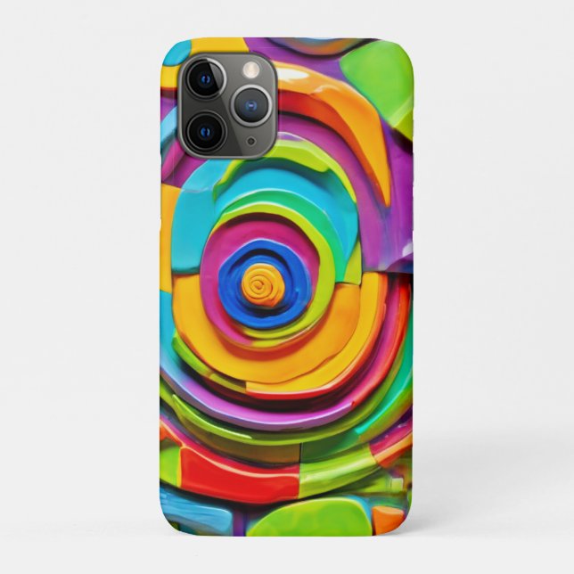 Capa Para iPhone 11 Pro Brincadeira Surreal Colorida (Verso)