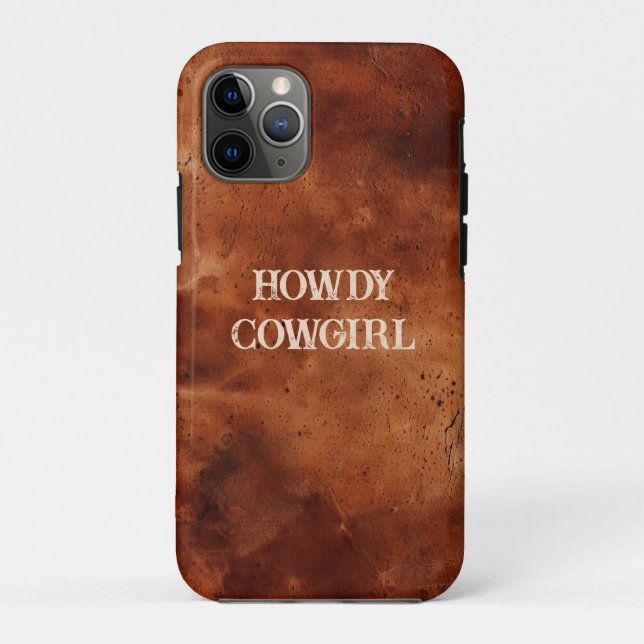 Capa Para iPhone 11 Pro Brown Ocidental Howdy Cowboy Brown (Verso)