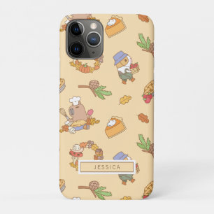 Capa Para iPhone 11 Pro Bubu, Pig, Queda e Pie Patterno