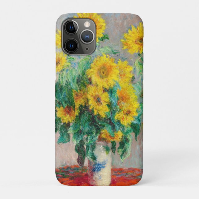 Capa Para iPhone 11 Pro Buquê de Sunflower Claude Monet (Verso)