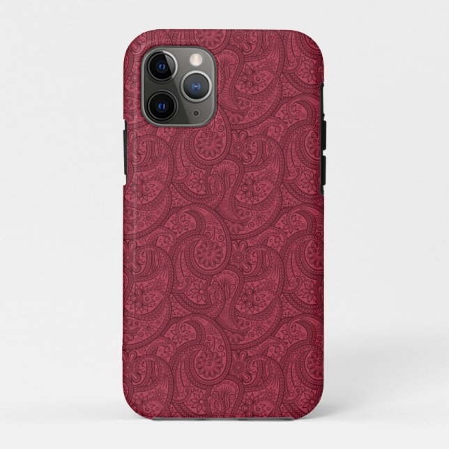 Capa Para iPhone 11 Pro Burgundy Paisley (Verso)