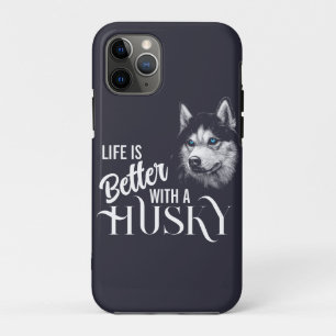 Capa Para iPhone 11 Pro Cabeça De Retrato Irmão Husky Com Olhos Azuis