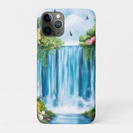 Capa Para iPhone 11 Pro Cachoeira pintada à aquarela