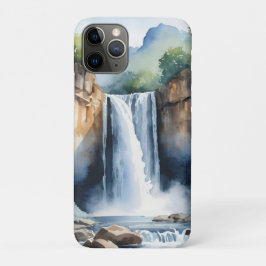 Capa Para iPhone 11 Pro Cachoeira pintada à aquarela