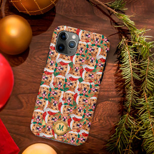 Capa Para iPhone 11 Pro Cachorro Bonito Retriever Dourado Verde Natal