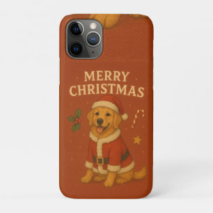 Capa Para iPhone 11 Pro Cachorro Golden Retriever Natal Senhor Santa Cacho