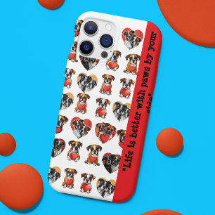 Capa Para iPhone 11 Pro Cachorro Romântico com Aquarela Vermelha