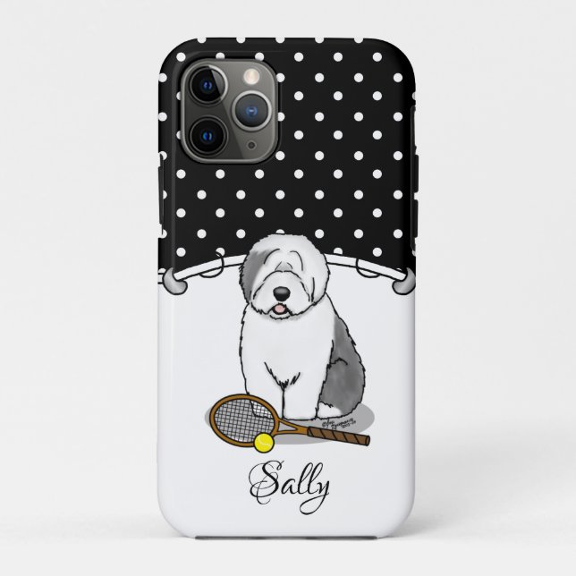 Capa Para iPhone 11 Pro Cachorro tênis (Cinza 1) (Verso)