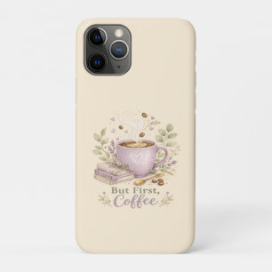 Capa Para iPhone 11 Pro Café Aquarela Lavanda Aconchegante