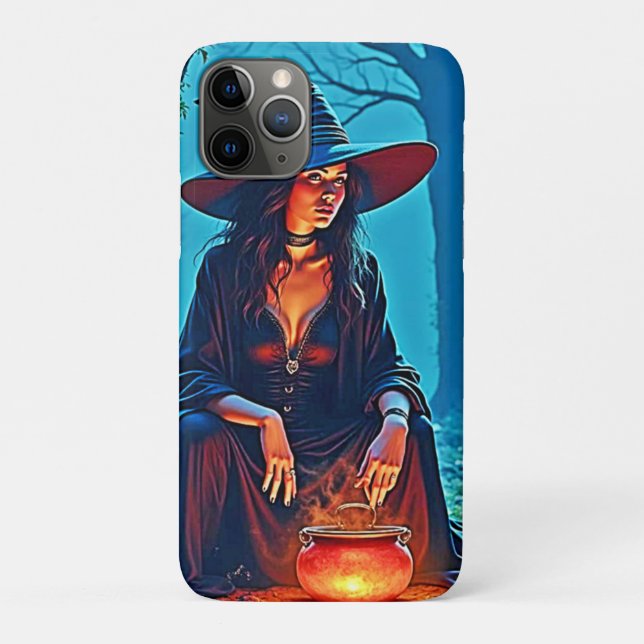 Capa Para iPhone 11 Pro Caldeirão Encantado de Bruxas Místicas (Verso)