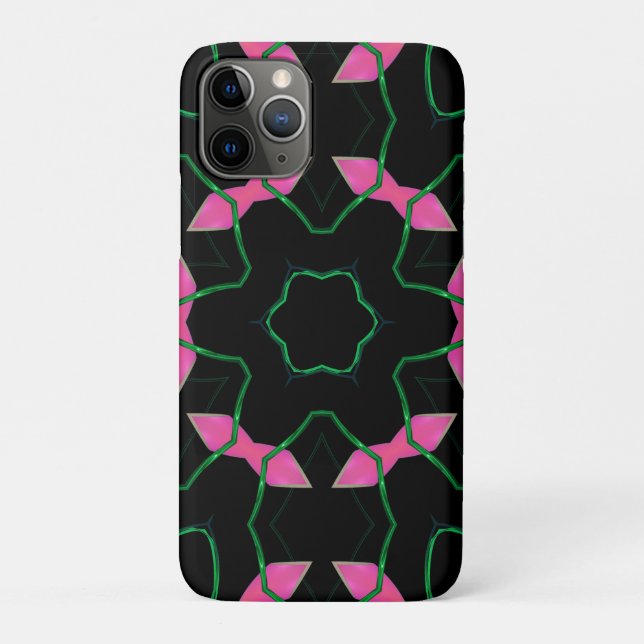 Capa Para iPhone 11 Pro Caleidoscópio Esmeralda e Rosa (Verso)