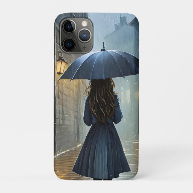 Capa Para iPhone 11 Pro Caminhando na chuva (Verso)