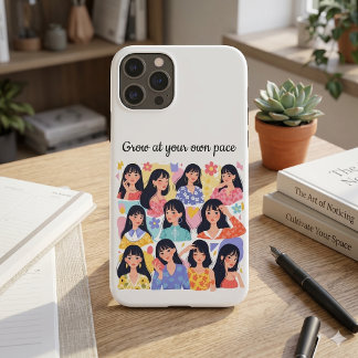 Capa Para iPhone 11 Pro Camisola Feminina Floral Cresça No Seu Próprio Rit