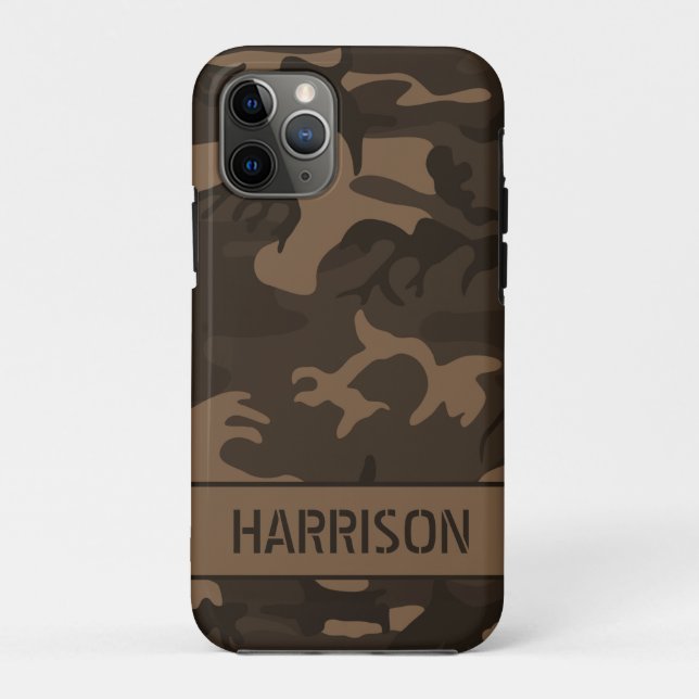 Capa Para iPhone 11 Pro Camuflagem Marrom (Verso)